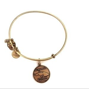 Alex & Ani gold bangle charm bracele st thomas